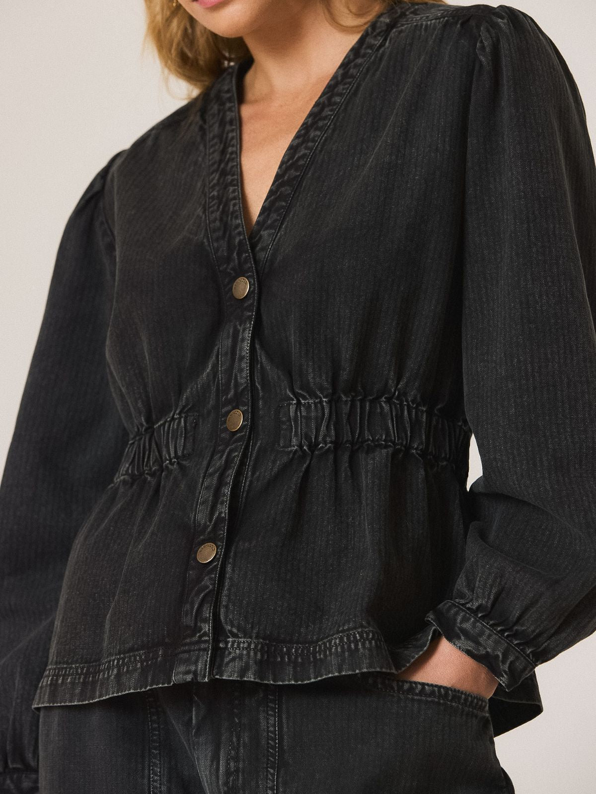Herringbone Shirt - Black
