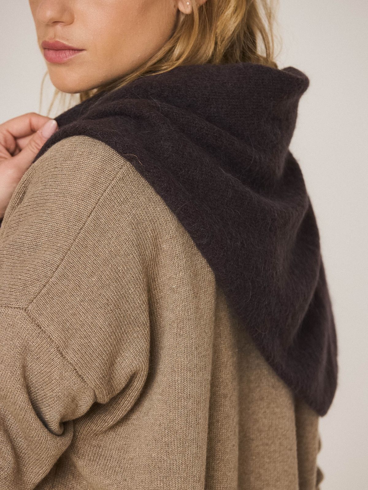 Knitted Shawl - Chocolate