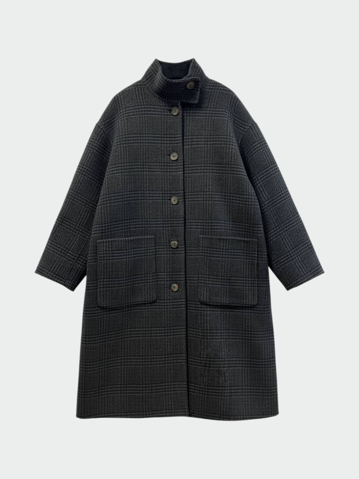 Tweed Reversible Coat - black