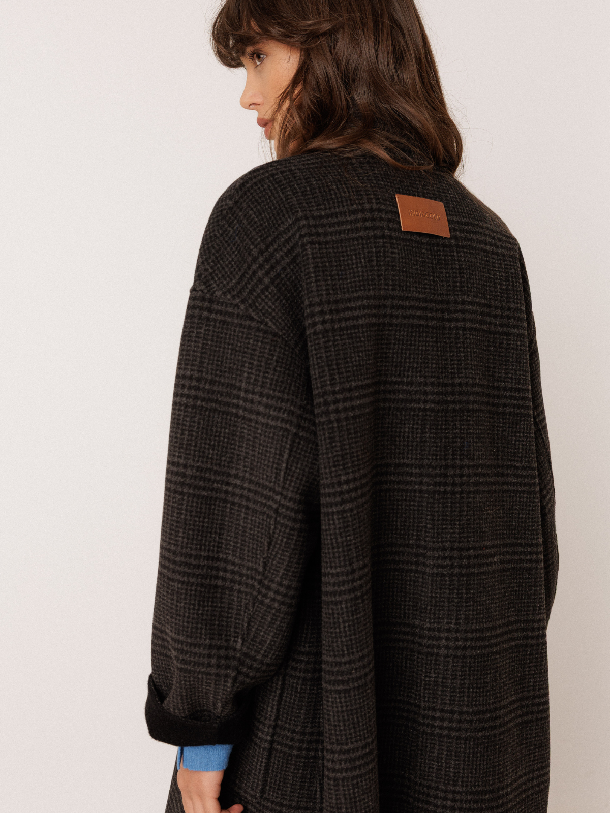 Tweed Reversible Coat - black