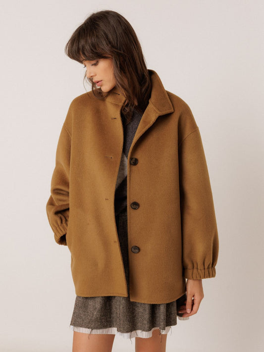 Wool Bomber Jacket - Camel