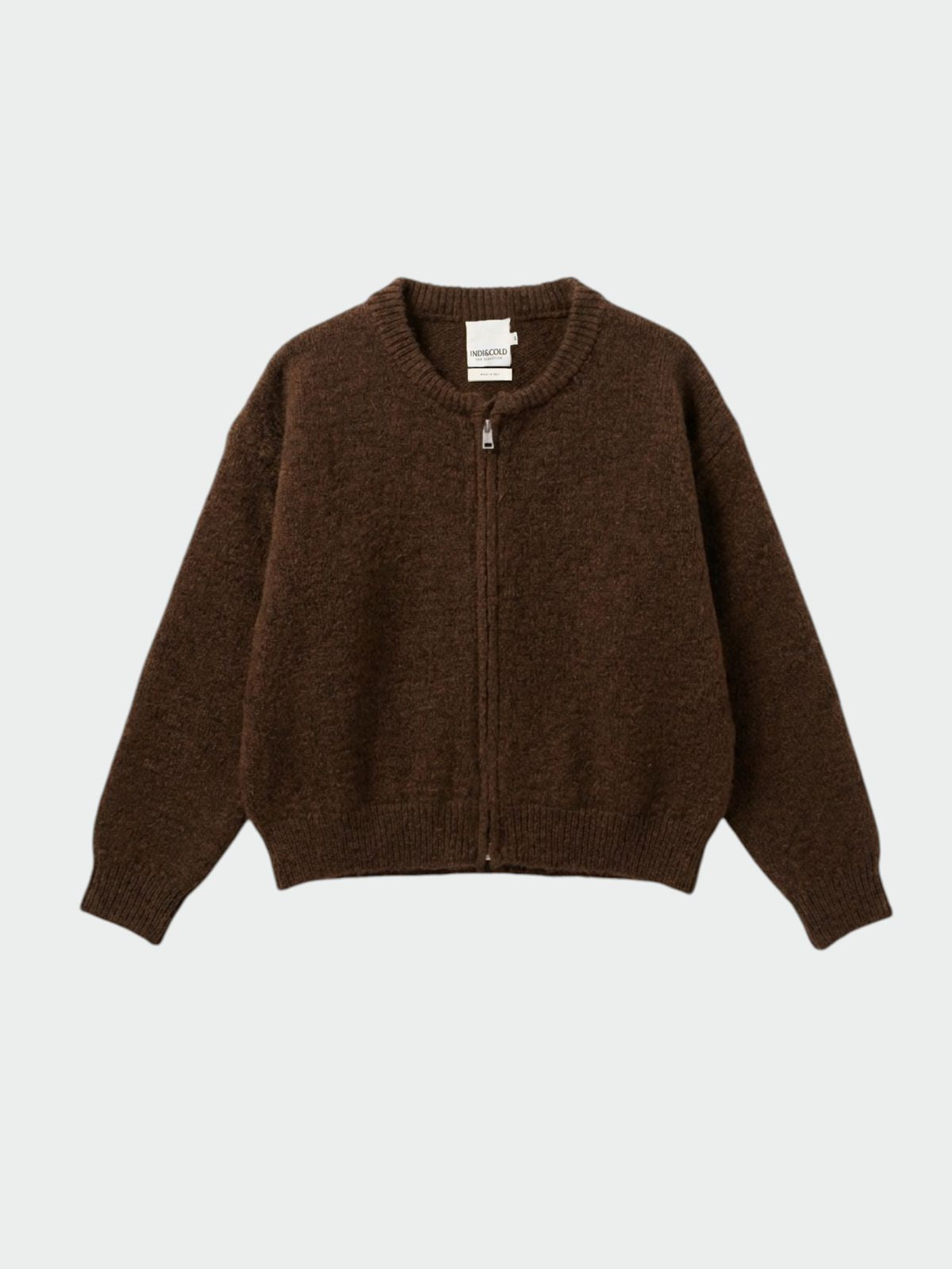 Zip Cardigan - Chocolate