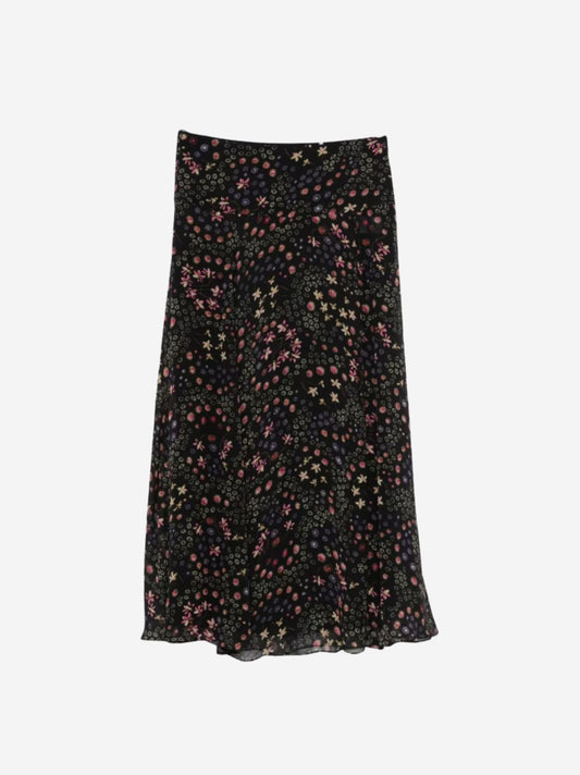 Fran Print Maxi Skirt - black & Ecru