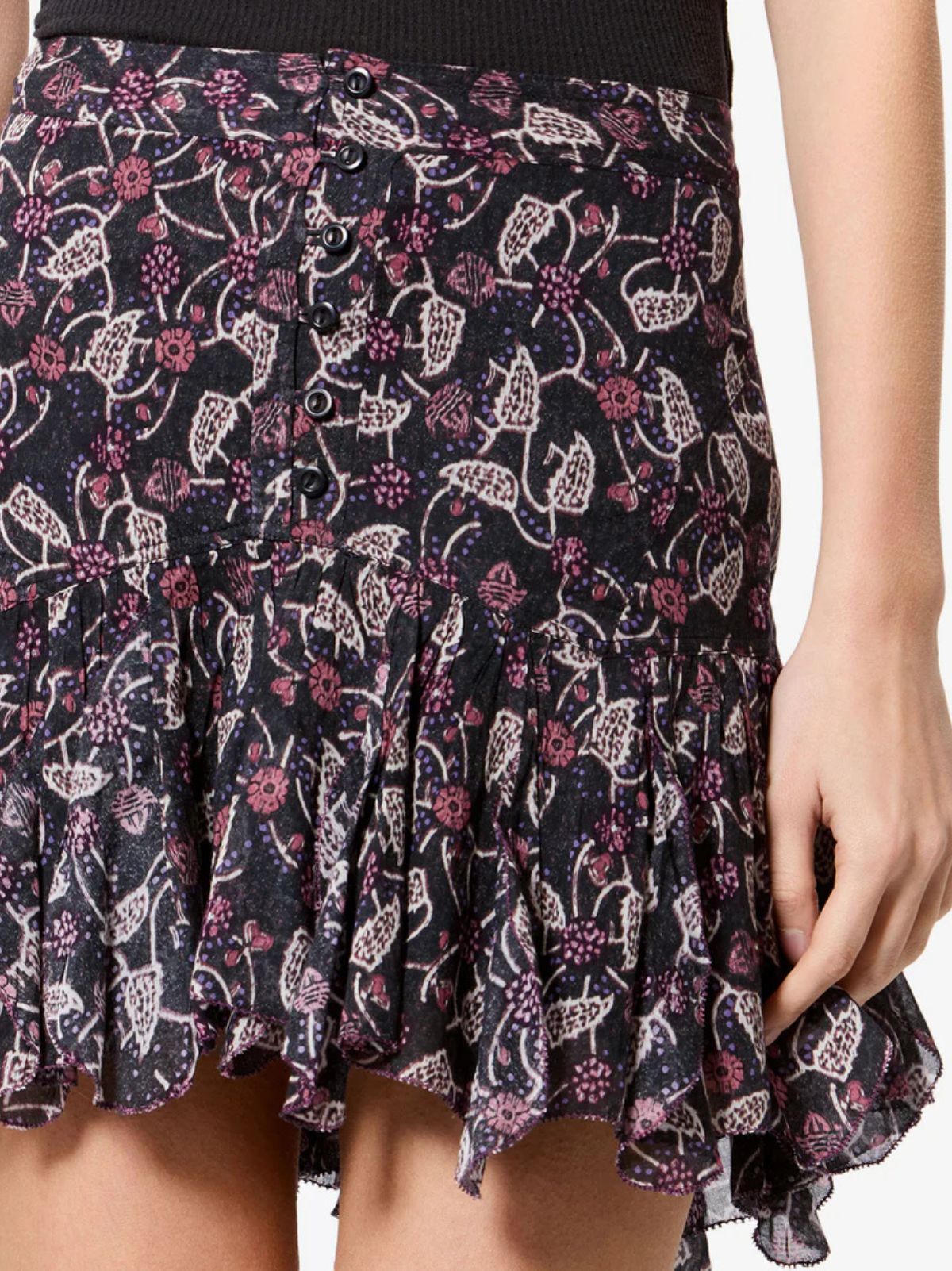 Daneen Print Mini Skirt - Black