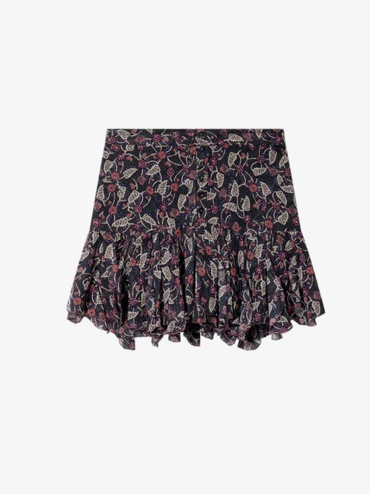 Daneen Print Mini Skirt - Black