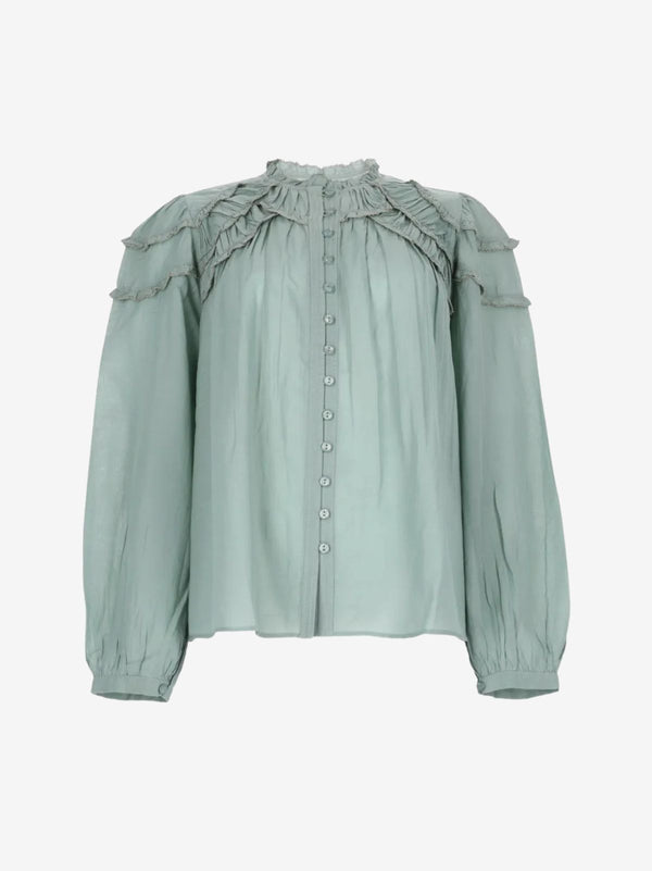 Christa Gathered Blouse - Sage