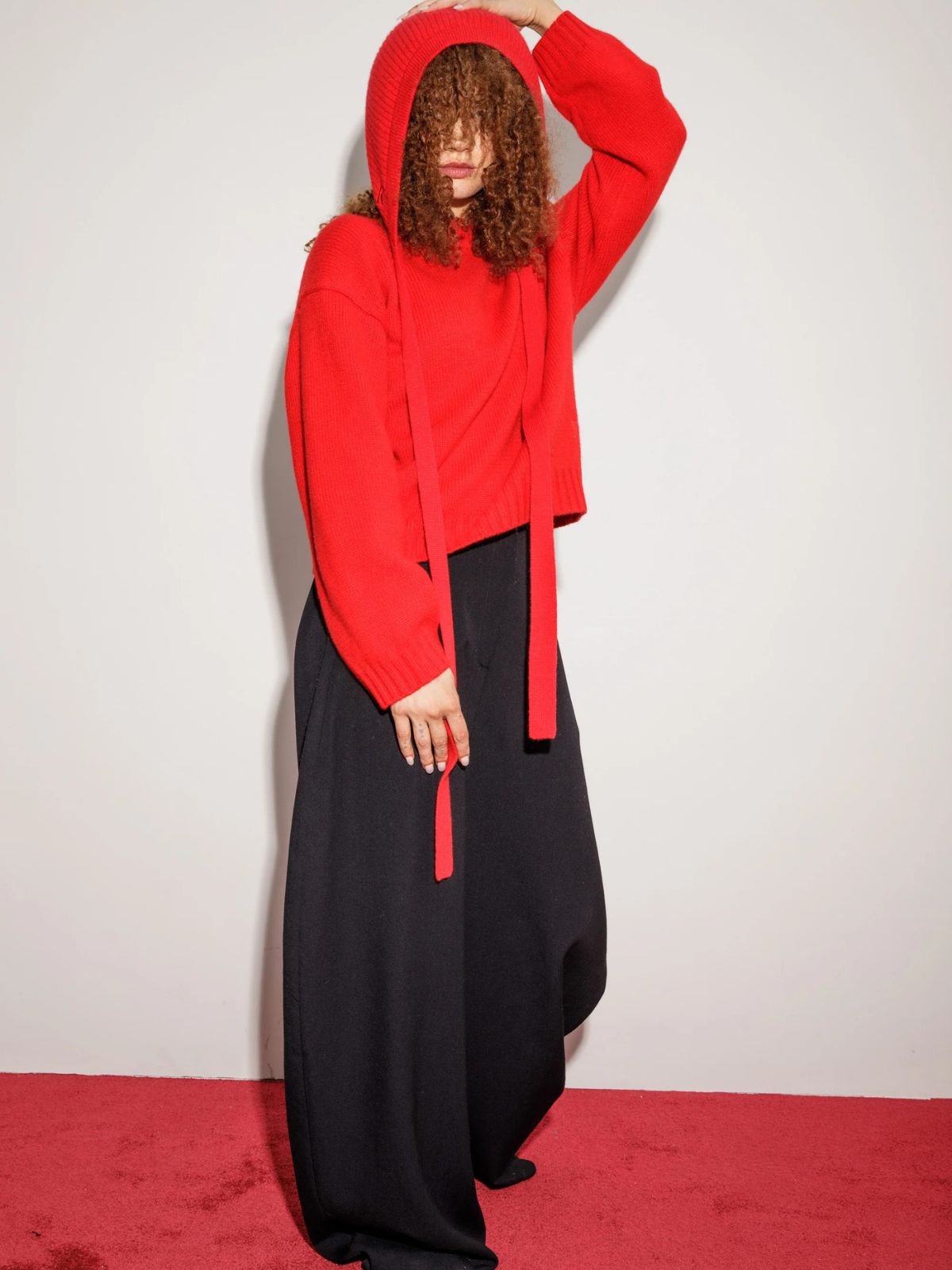 Cashmere Bonnet Hat - Red