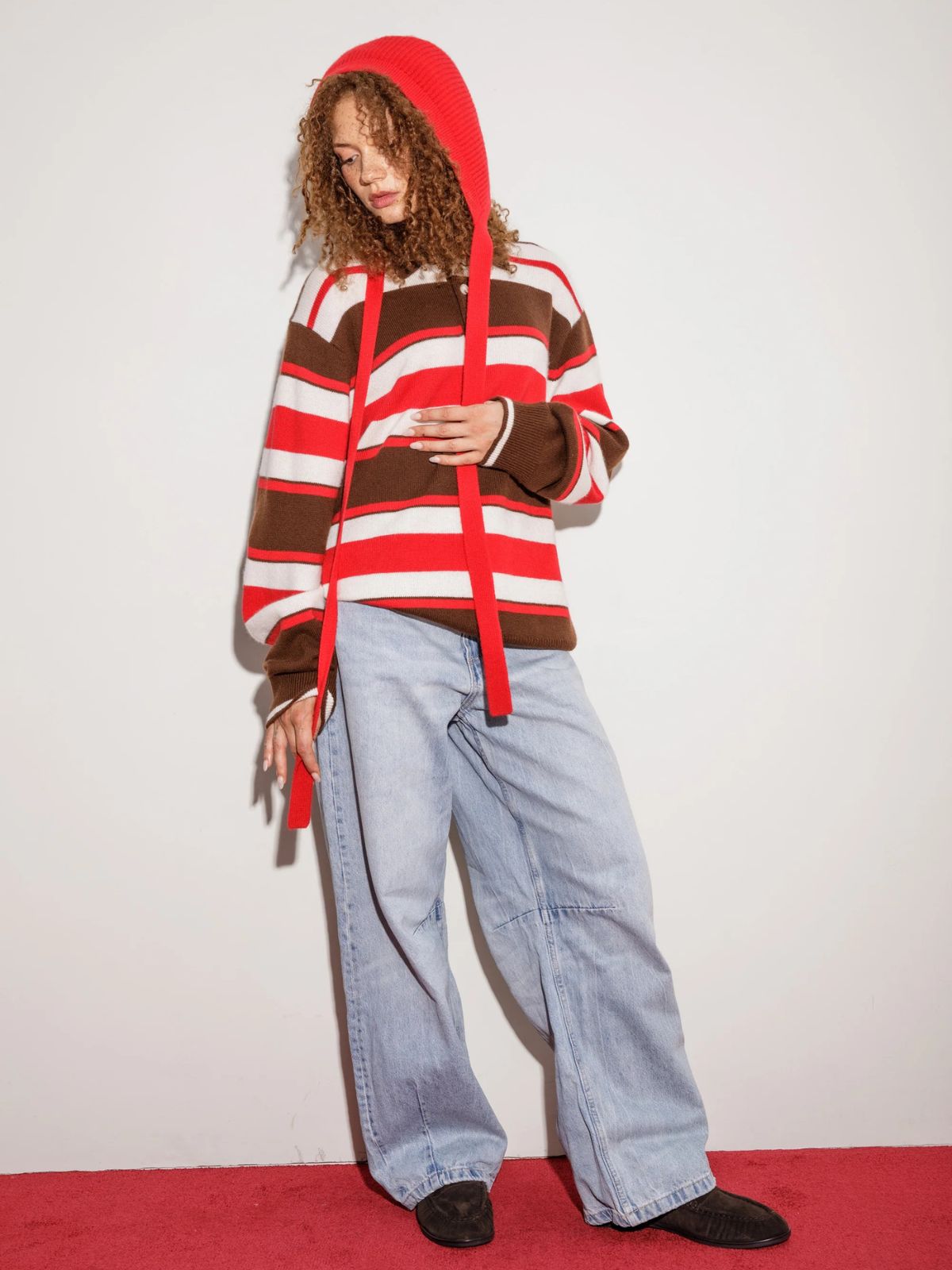 Cashmere Bonnet Hat - Red