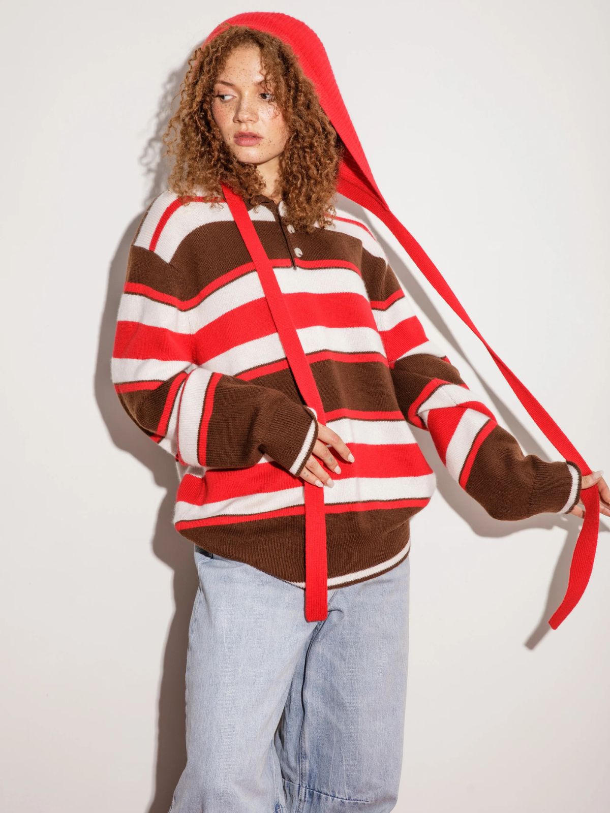 Cashmere Bonnet Hat - Red