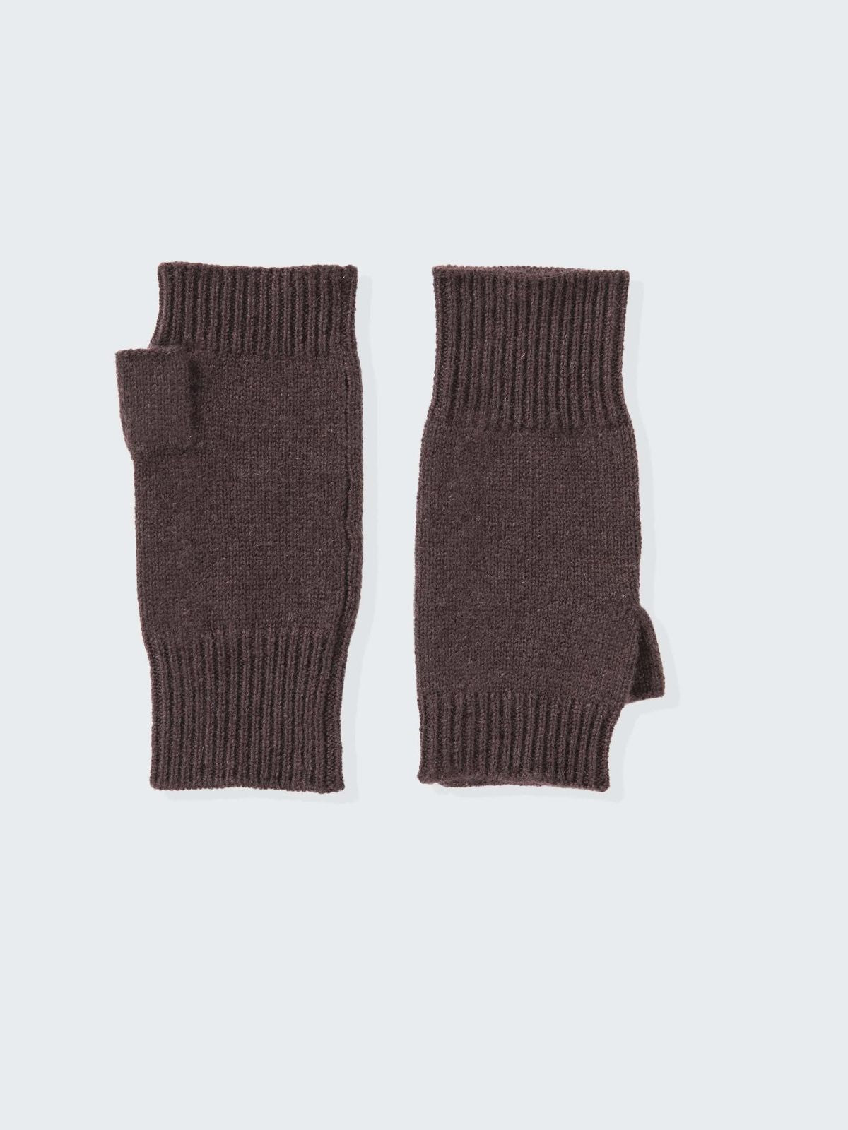 Cashmere Fingerless Mittens - Cocoa Powder