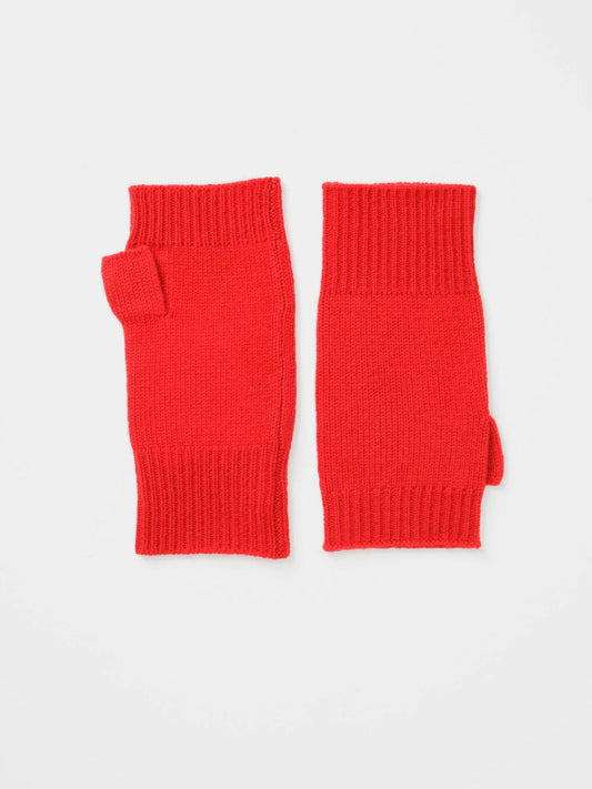 Cashmere Fingerless Mittens - Red