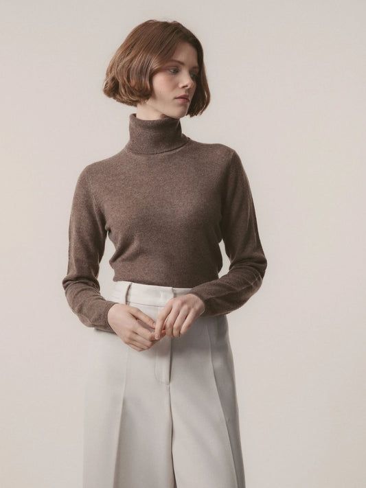Cashmere Polo Neck - Truffle