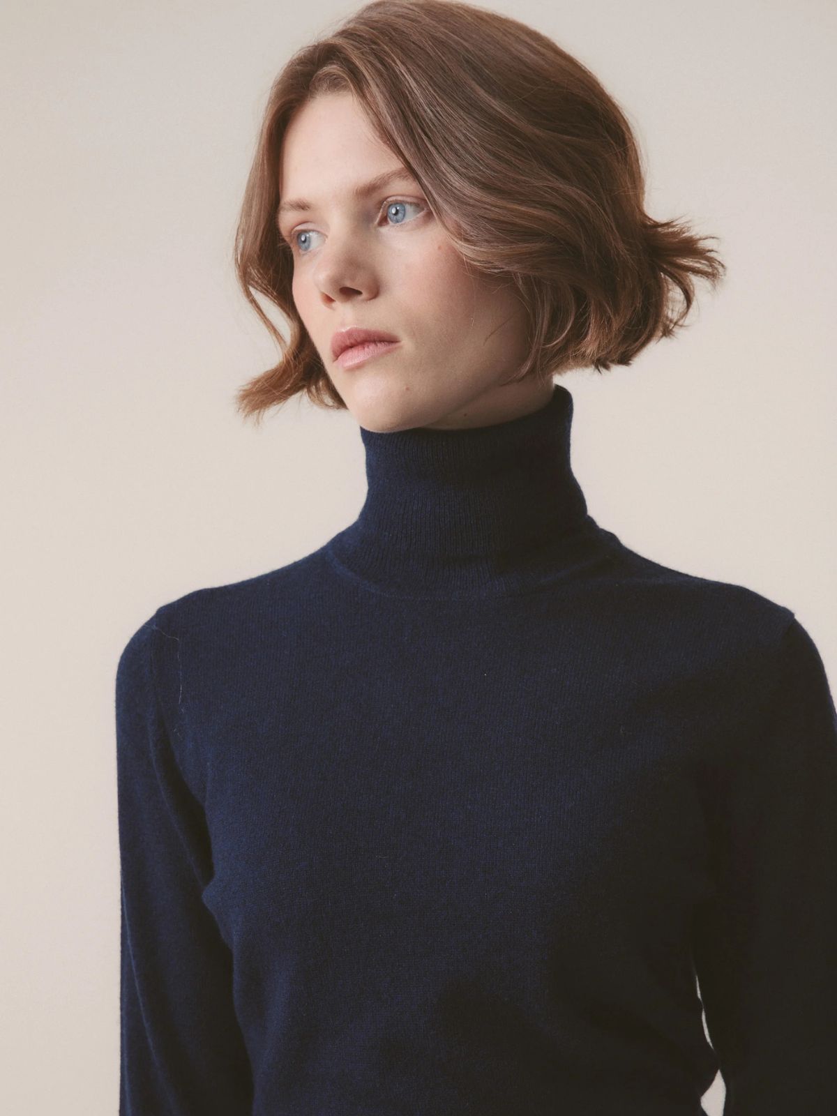 Cashmere Polo Neck - Navy