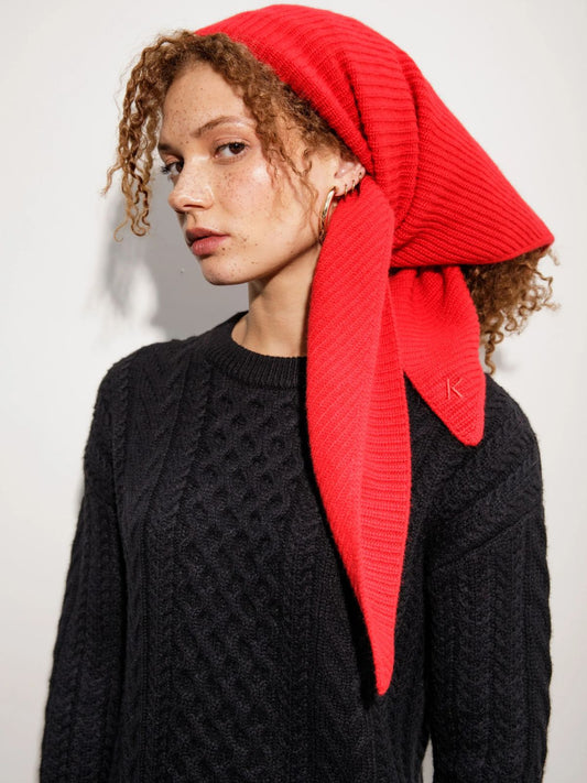 Triangle Cashmere Scarf - Red