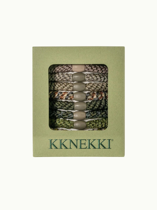 Kknekki Hair Tie Bundle (8 Pack) - Army