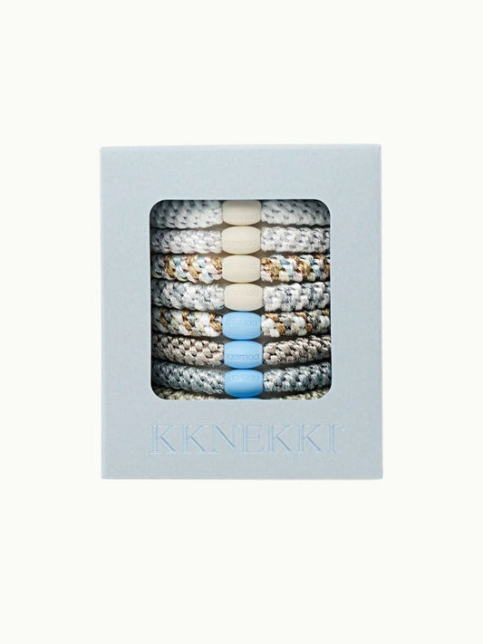 Kknekki Hair Tie Bundle (8 Pack) - Frost Edition