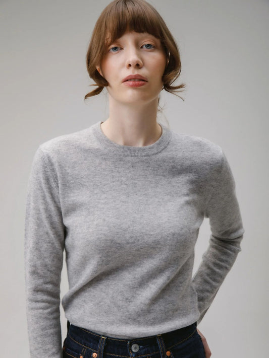 Cashmere Crew Neck Jumper - Ligh Grey