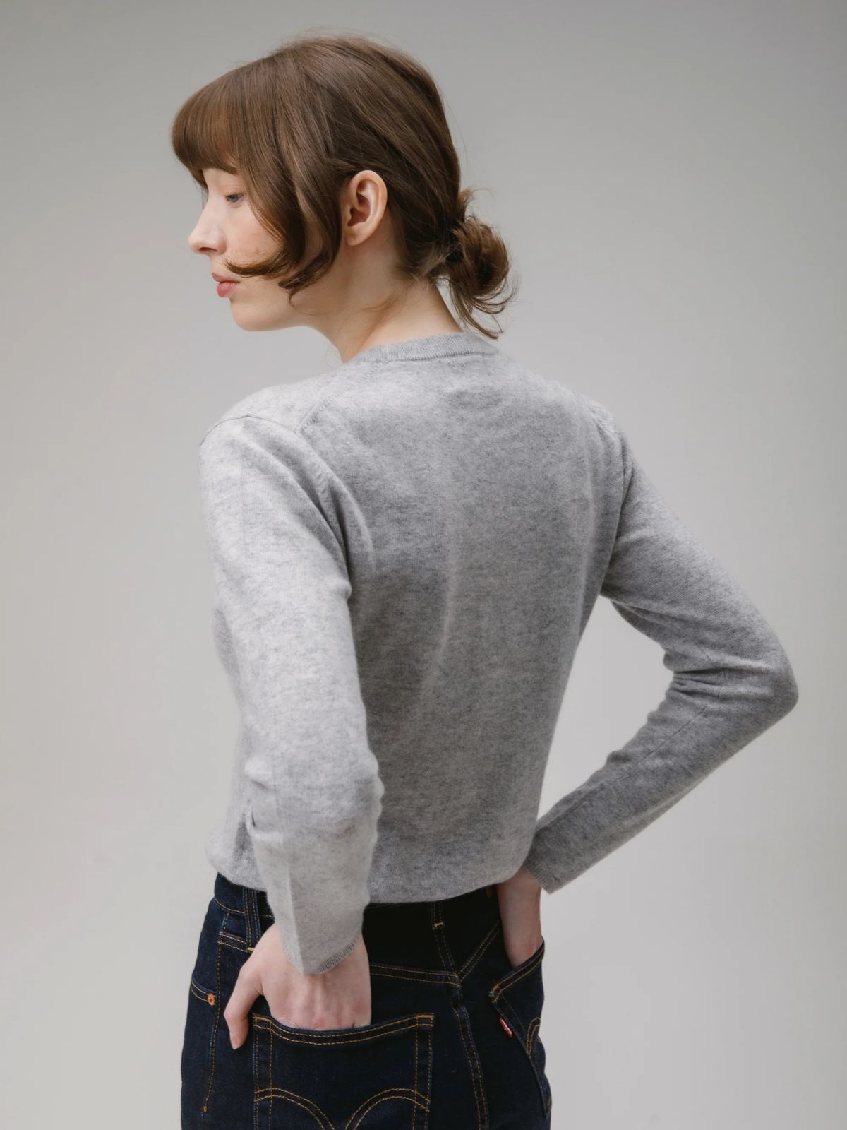 Cashmere Crew Neck Jumper - Ligh Grey