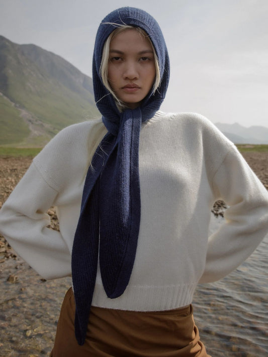 Knitted Bonnet & Neck Tie - Cosmos