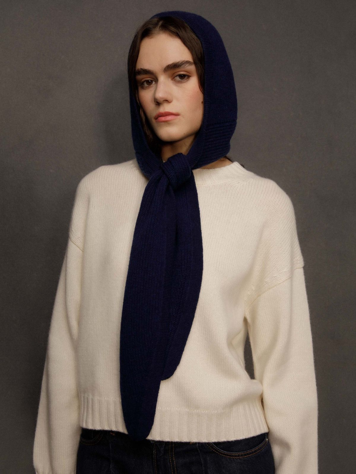 Knitted Bonnet & Neck Tie - Cosmos