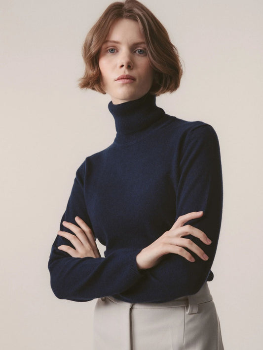 Cashmere Polo Neck Jumper - Cosmos