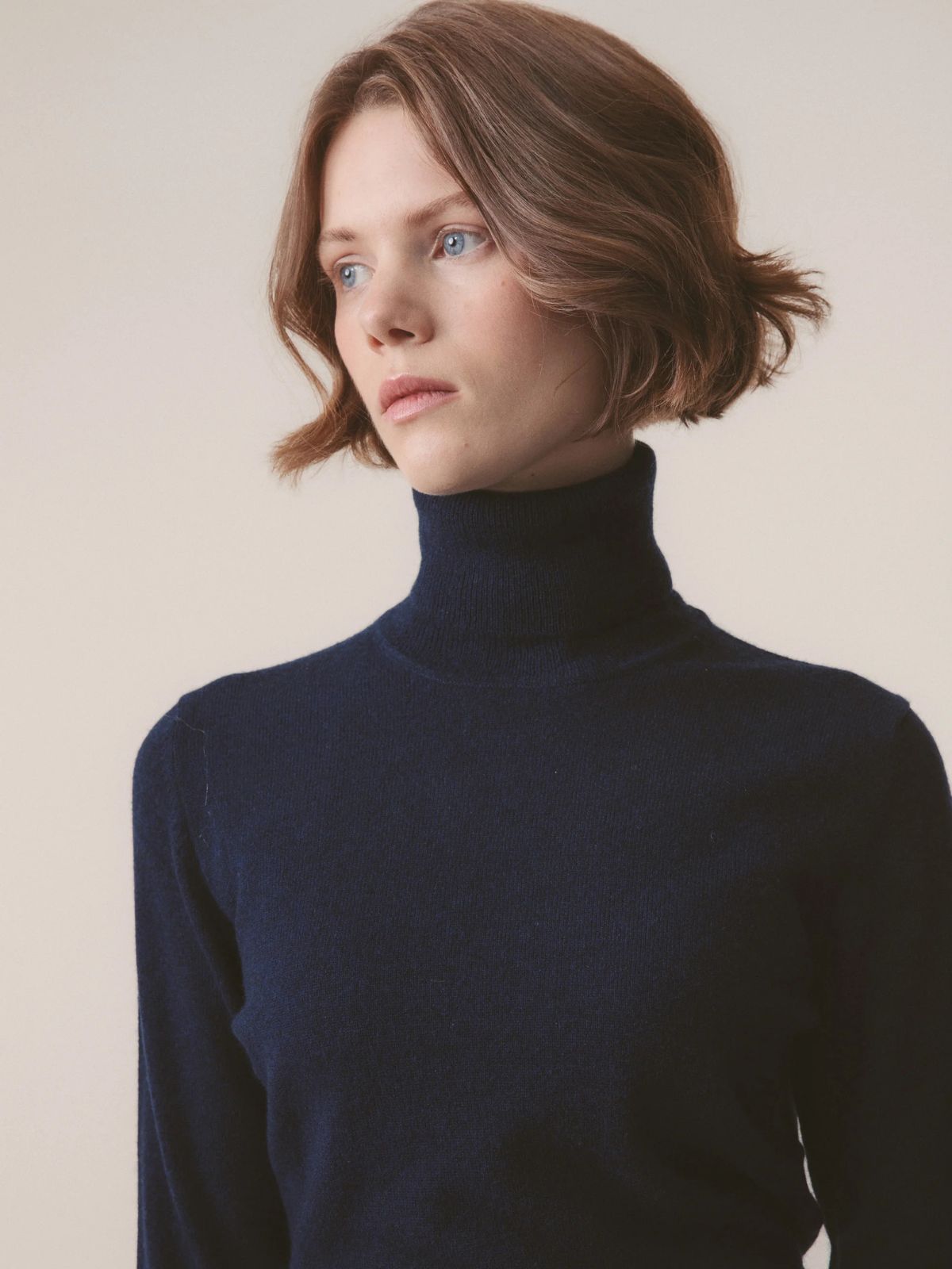 Cashmere Polo Neck Jumper - Cosmos