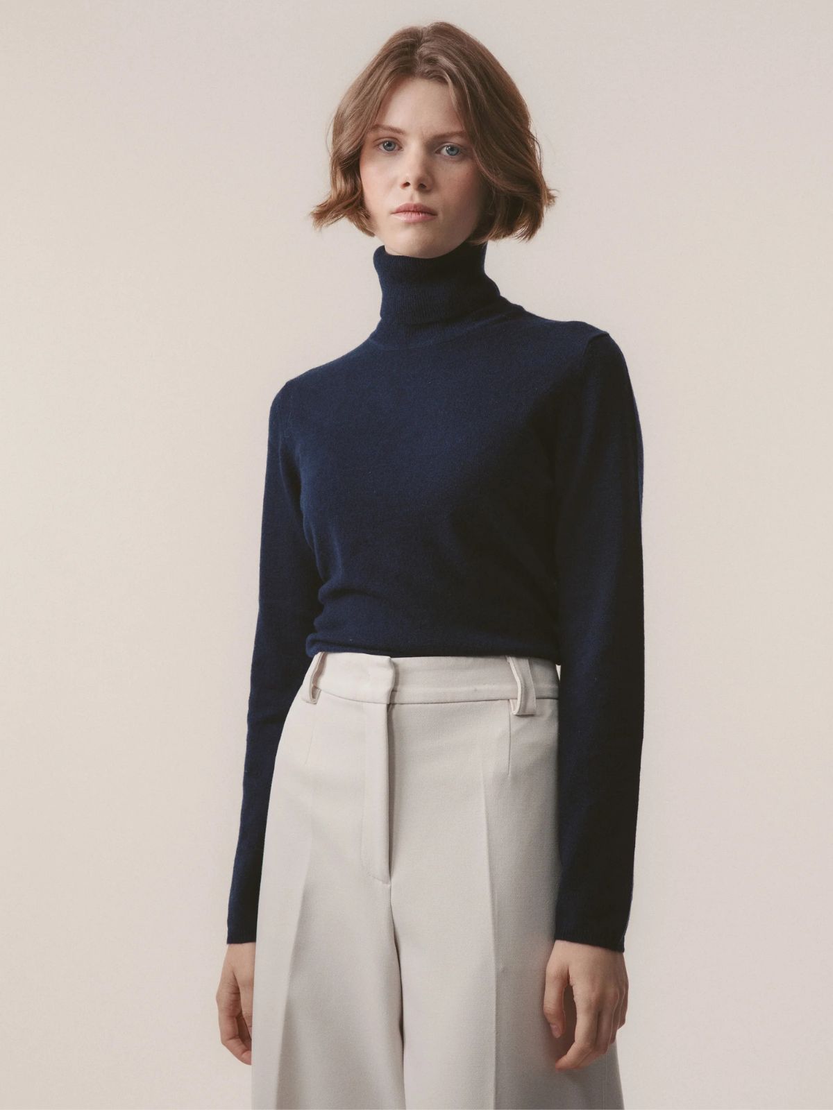 Cashmere Polo Neck Jumper - Cosmos