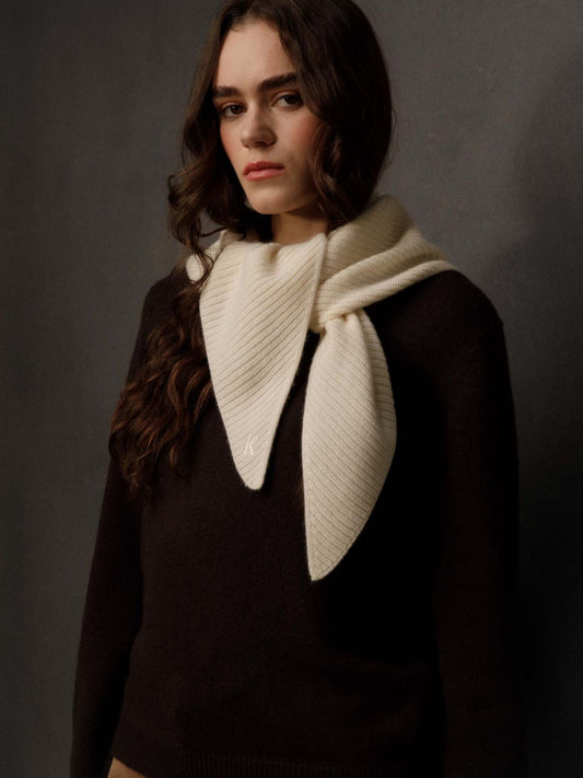 Triangle cashmere Scarf - Cream