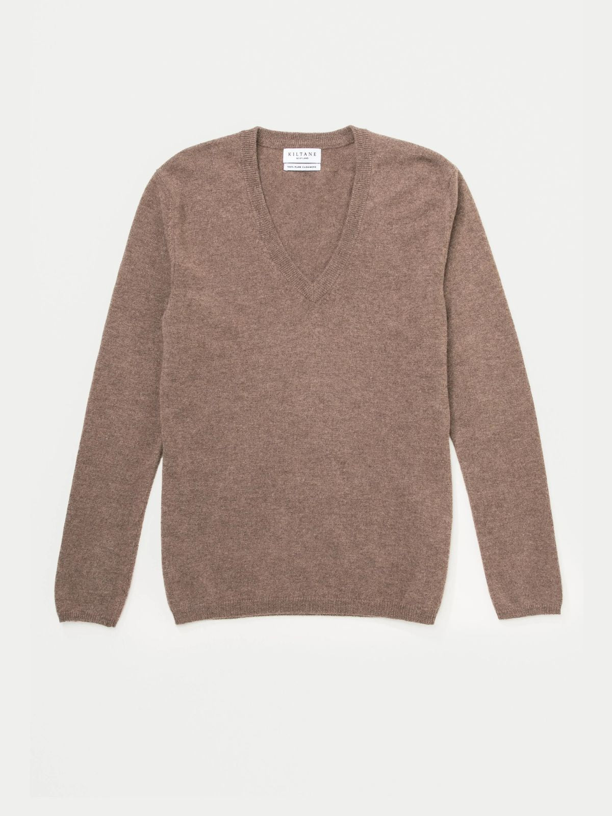 Cashmere V-Neck Jumper - Taupe