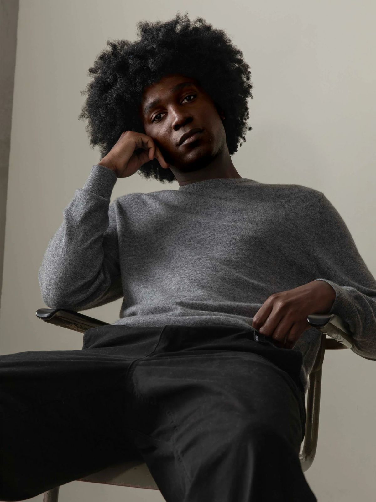 Men's Cashmerev Crew Neck Jumper - Derby Grey