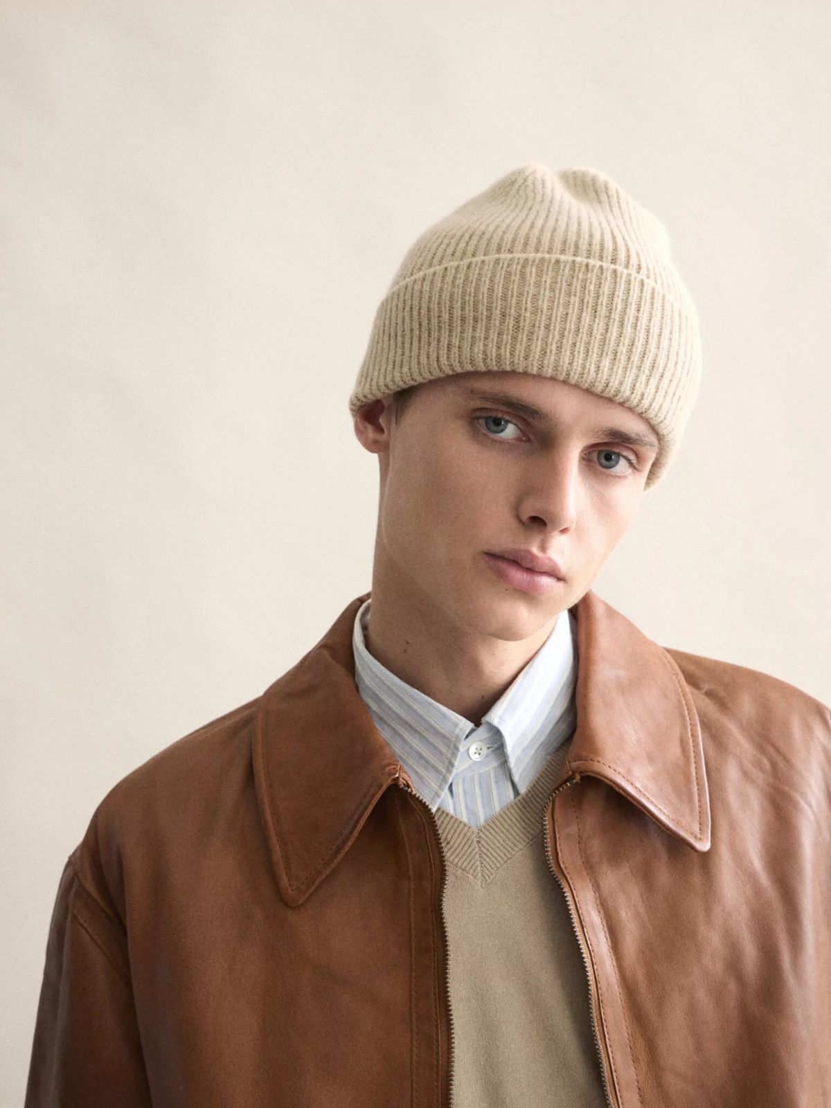 Wool Beanie - Sand