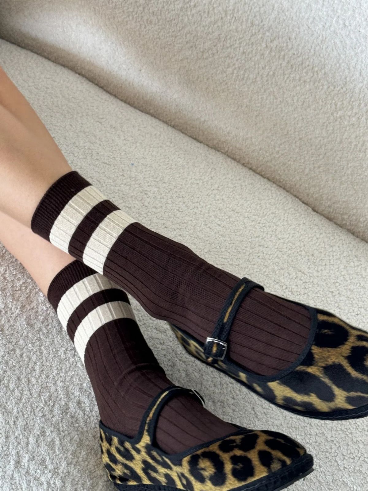 Her Varsity Sock - Espresso