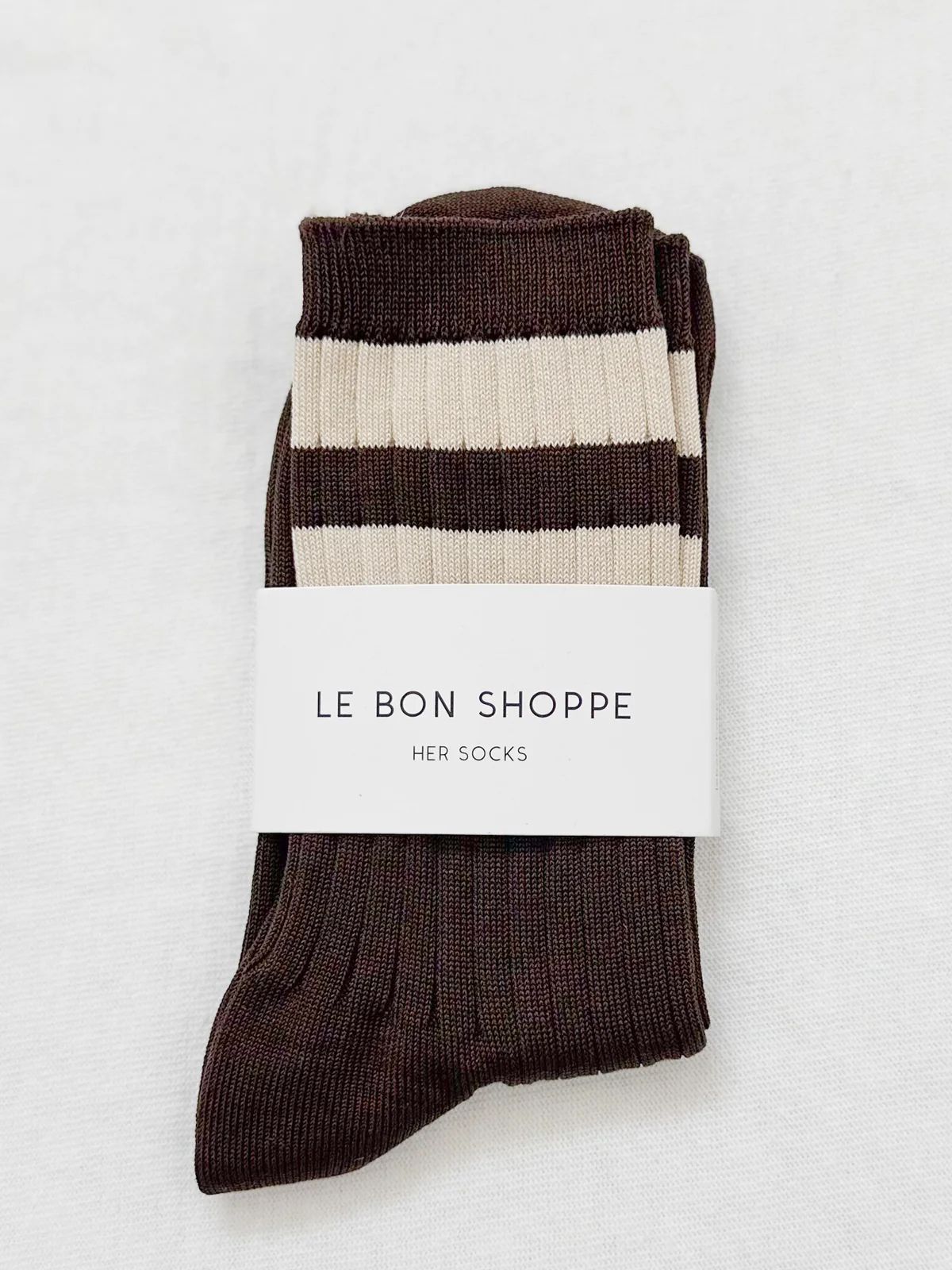 Her Varsity Sock - Espresso