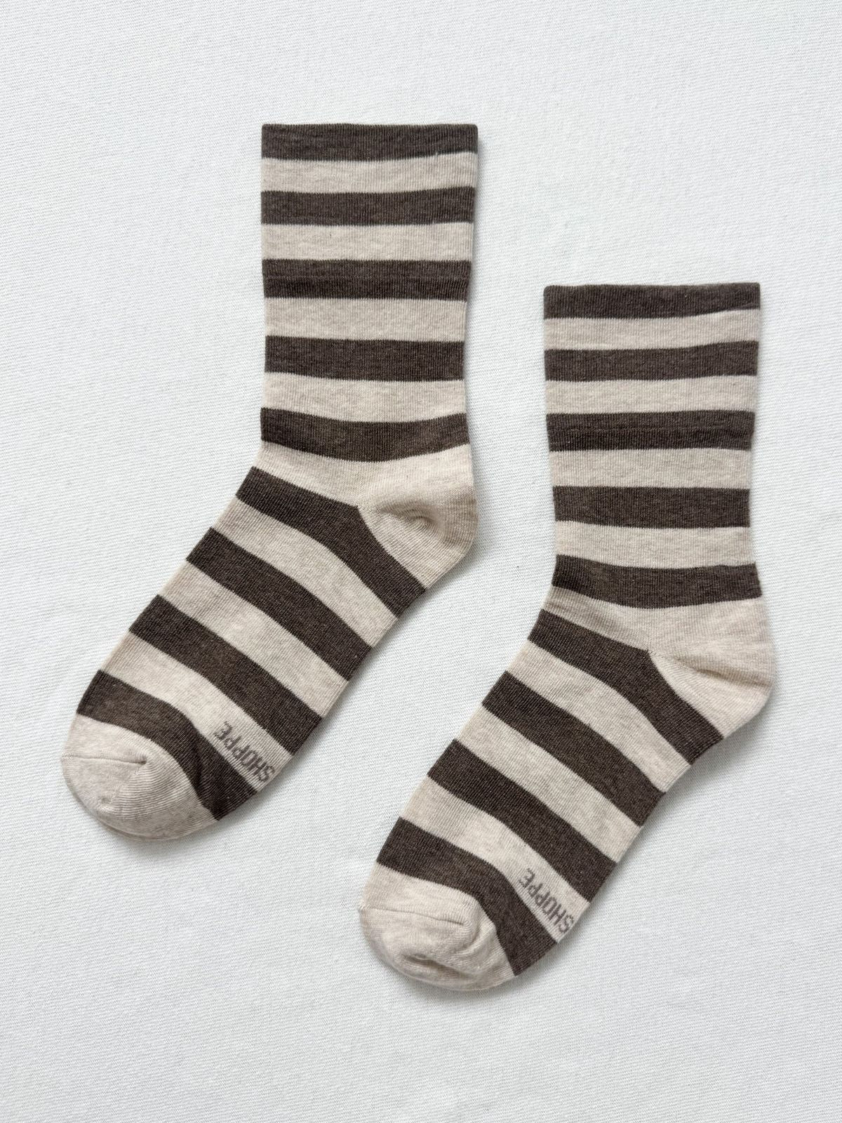 Wally Stripe Socks - Brown