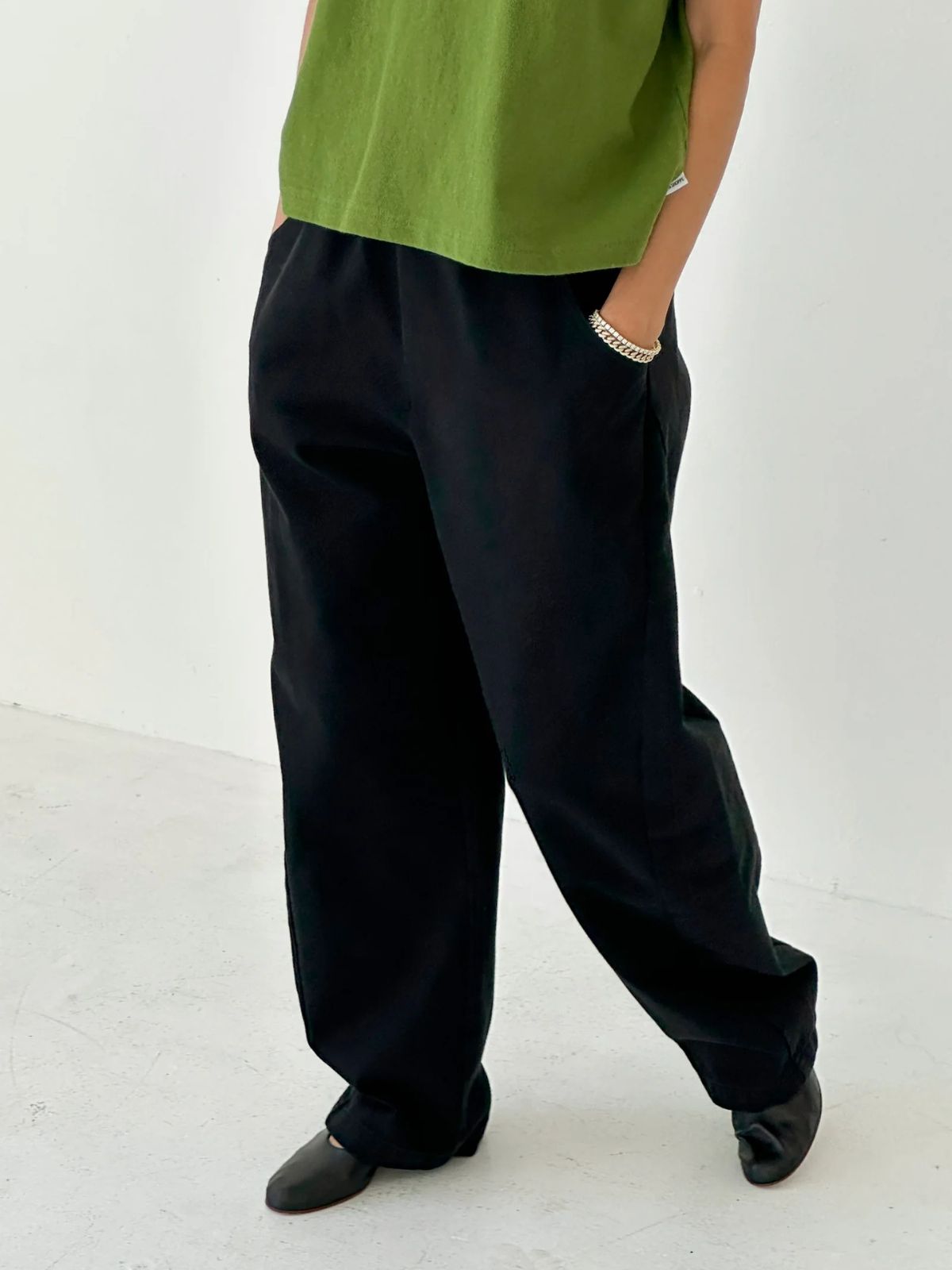 Arc Long Canvas Pants - Black