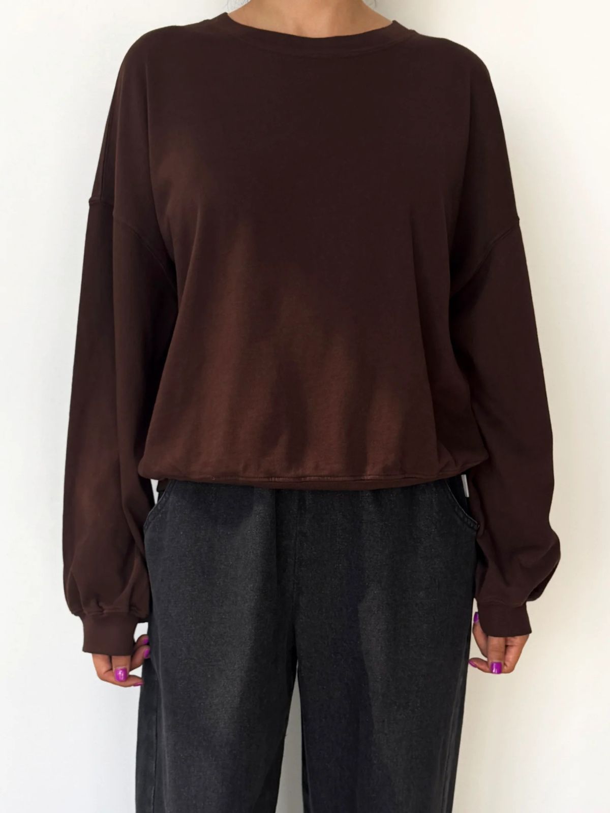 Cali Jersey Sweatshirt - Chocolate