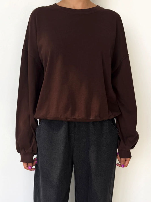 Cali Jersey Sweatshirt - Chocolate
