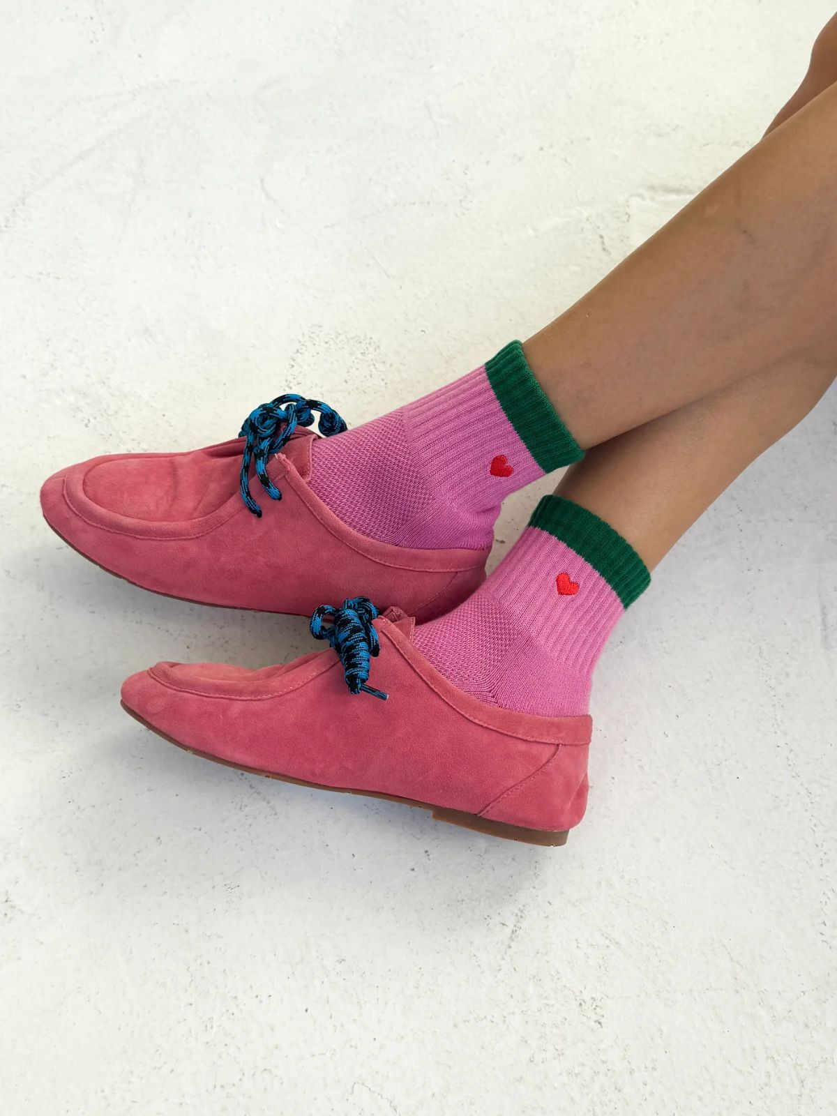 Iris Fashion - LE BON SHOPPE - Embroidered Girlfriend Socks- Rose Green + Heart