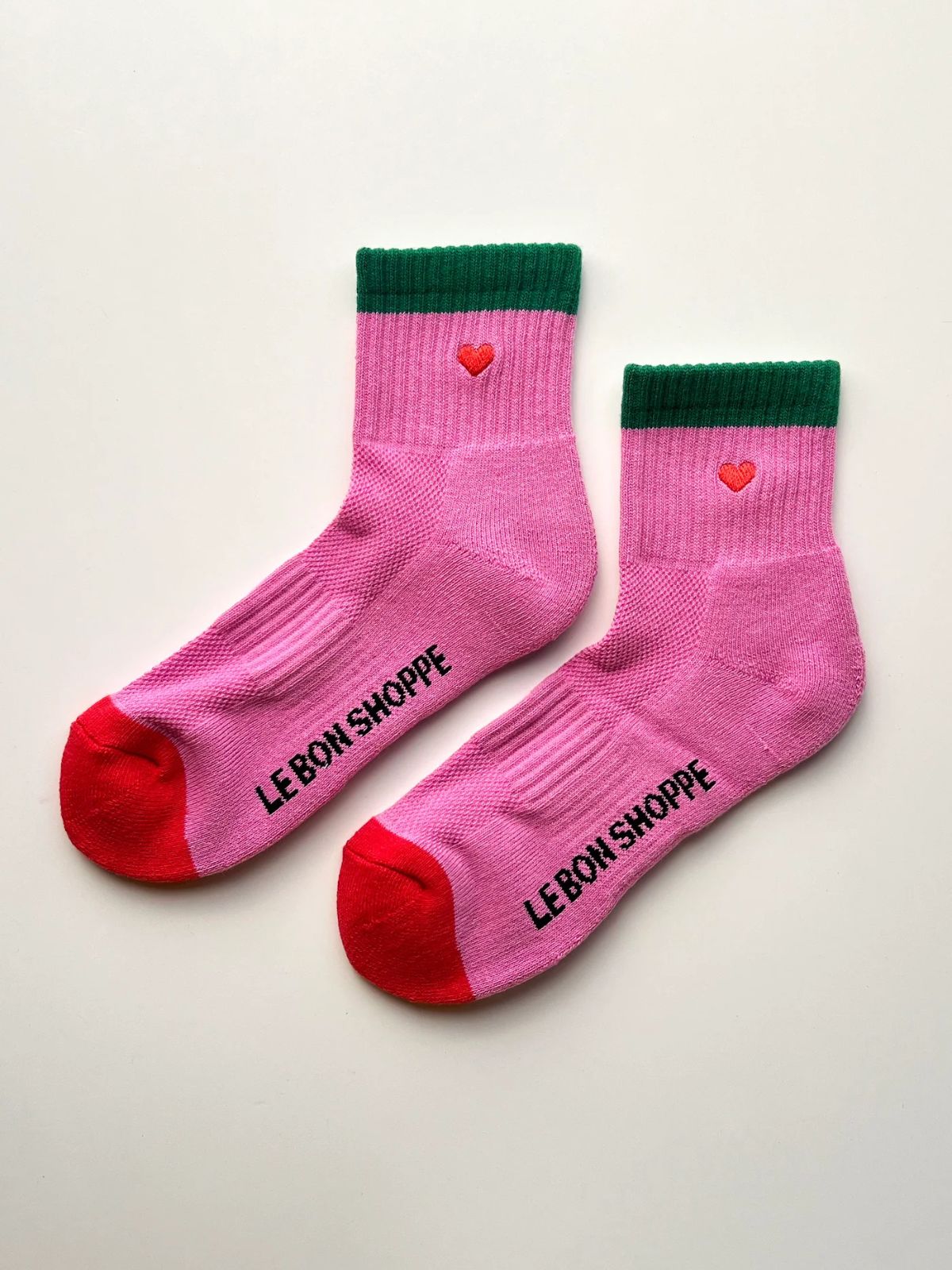 Iris Fashion - LE BON SHOPPE - Embroidered Girlfriend Socks- Rose Green + Heart