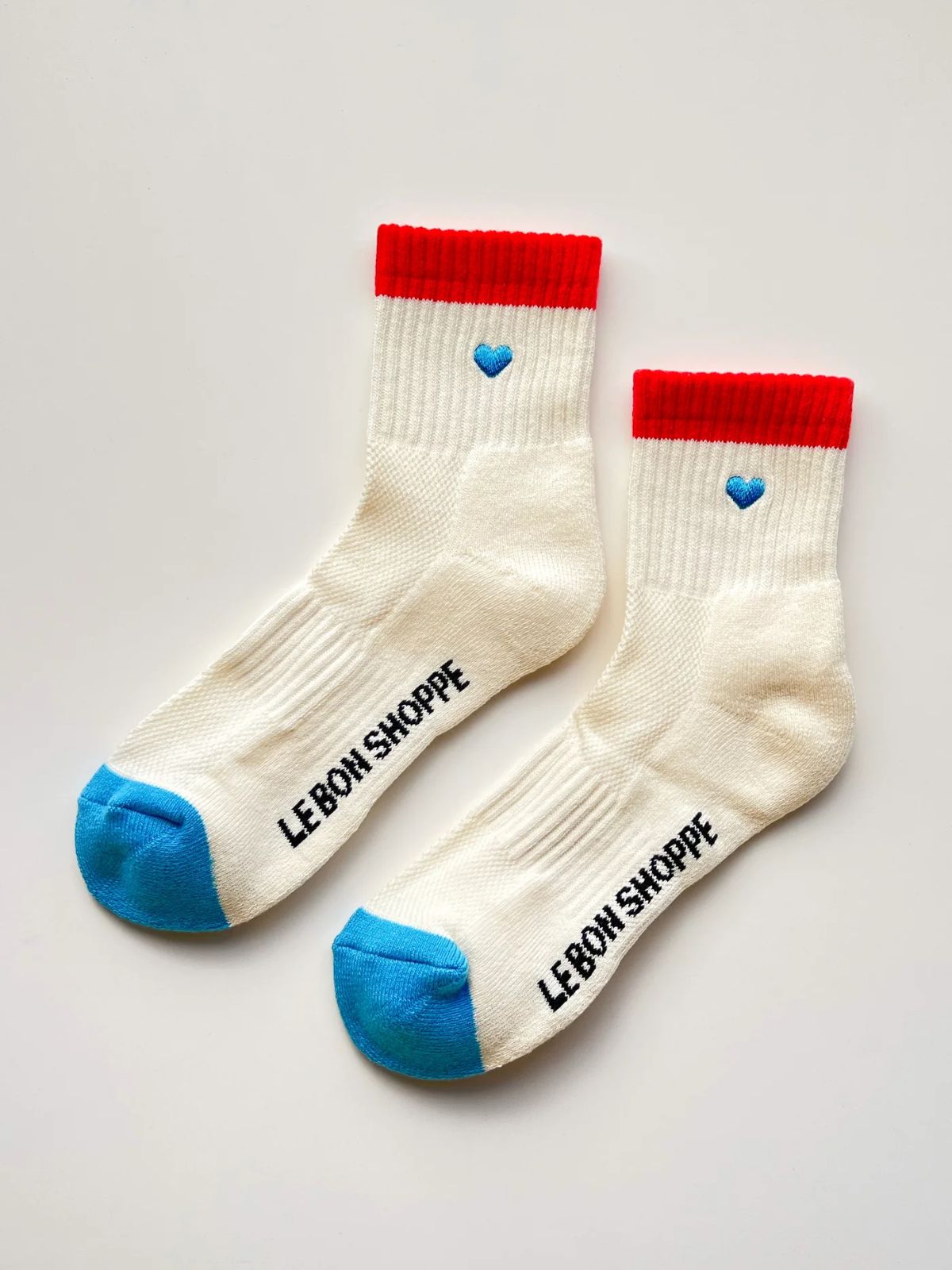Iris Fashion - LE BON SHOPPE - Embroidered Girlfriend Socks- Blue Red + Heart