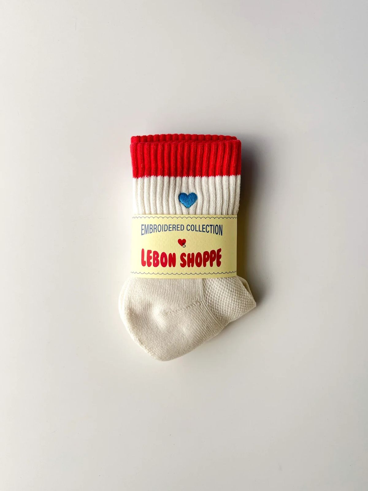 Iris Fashion - LE BON SHOPPE - Embroidered Girlfriend Socks- Blue Red + Heart