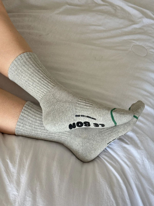 Hugger Socks - Heather Grey + Black