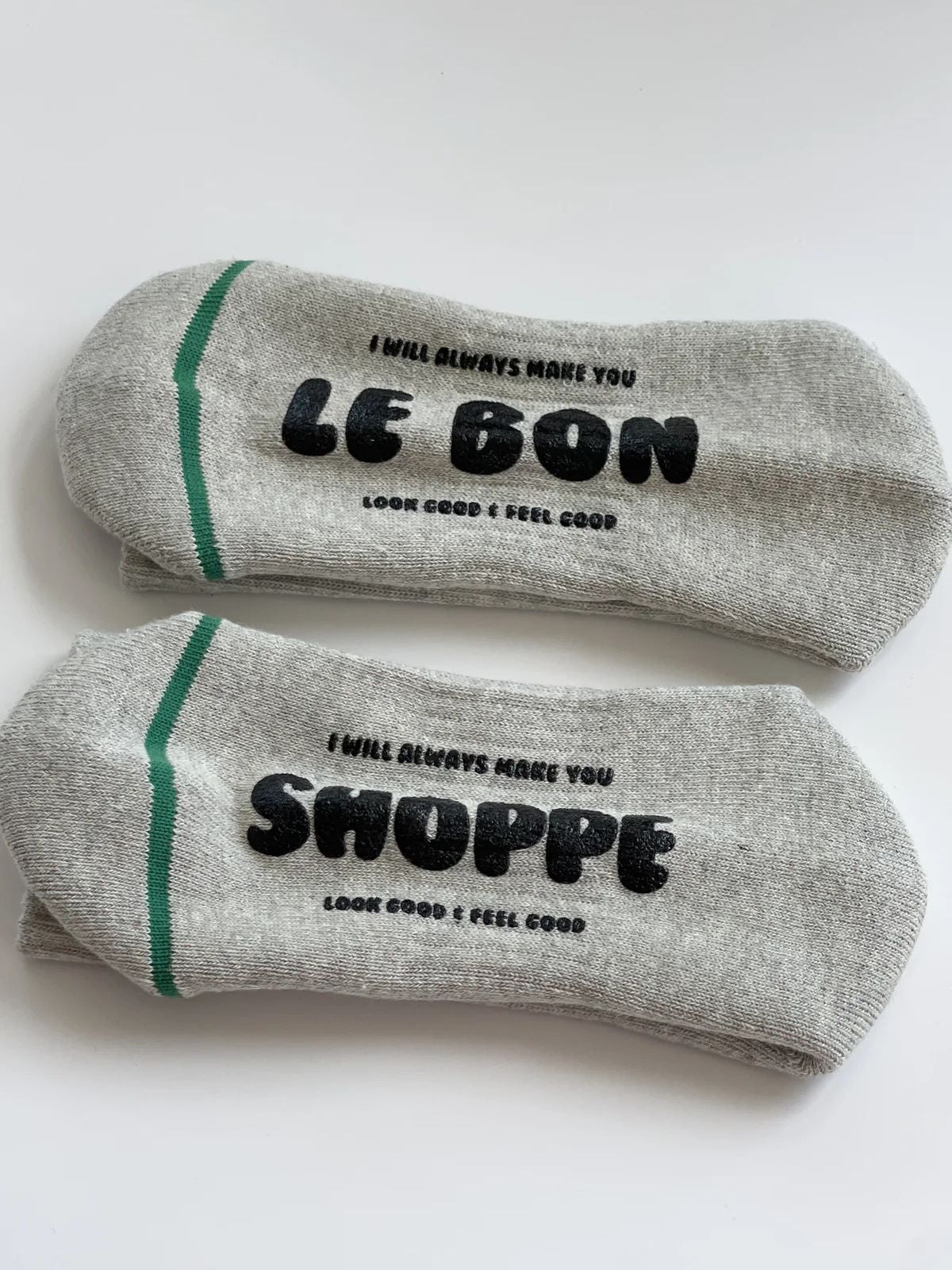 Iris Fashion - LE BON SHOPPE - Hugger Socks - Heather Grey + Black