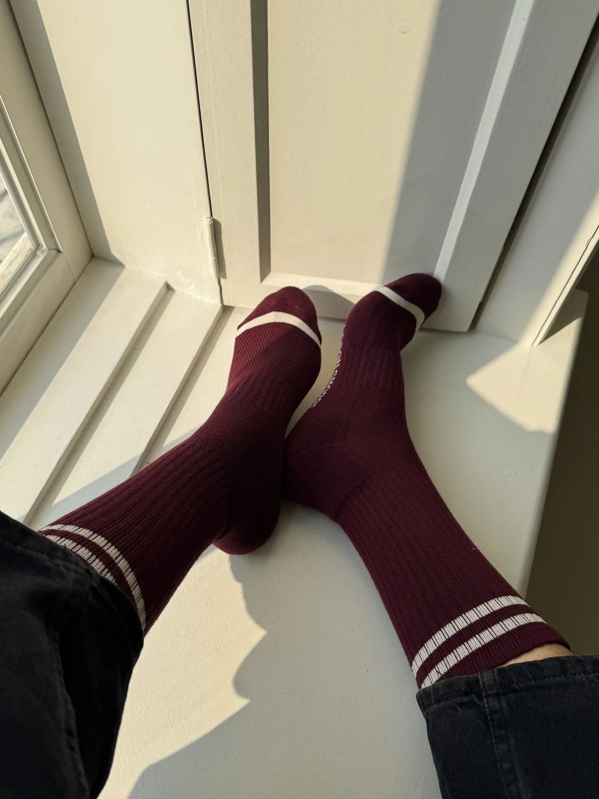 Extended Boyfriend Socks - Maroon