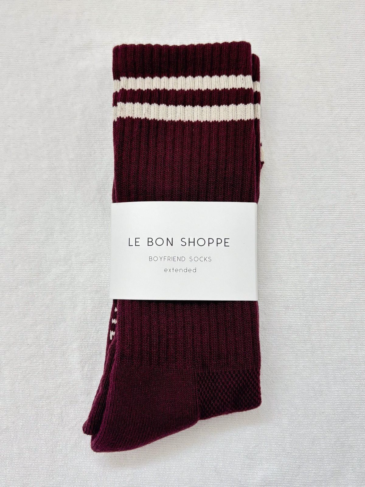 Extended Boyfriend Socks - Maroon