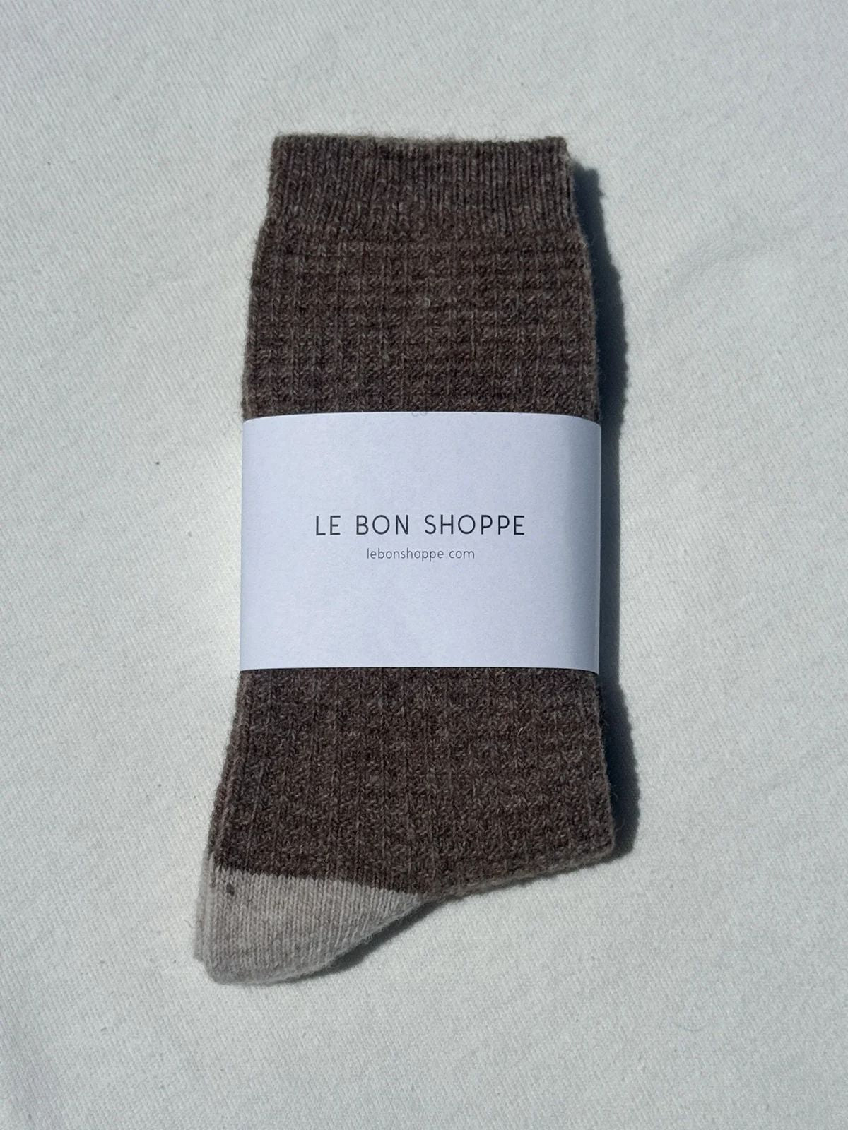 Wool Waffled Socks - Brown