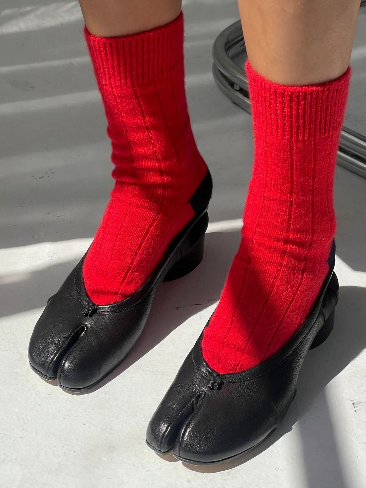 Classic Cashmere Socks - Poppy Red