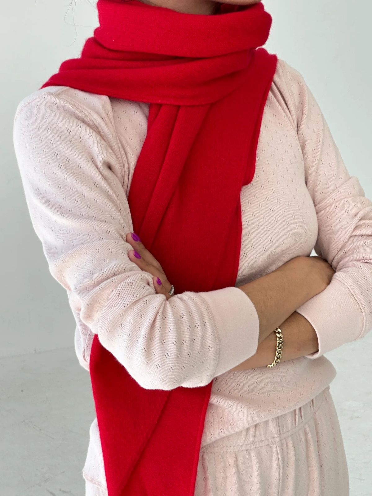 Cashmere Blend Shawl - Red