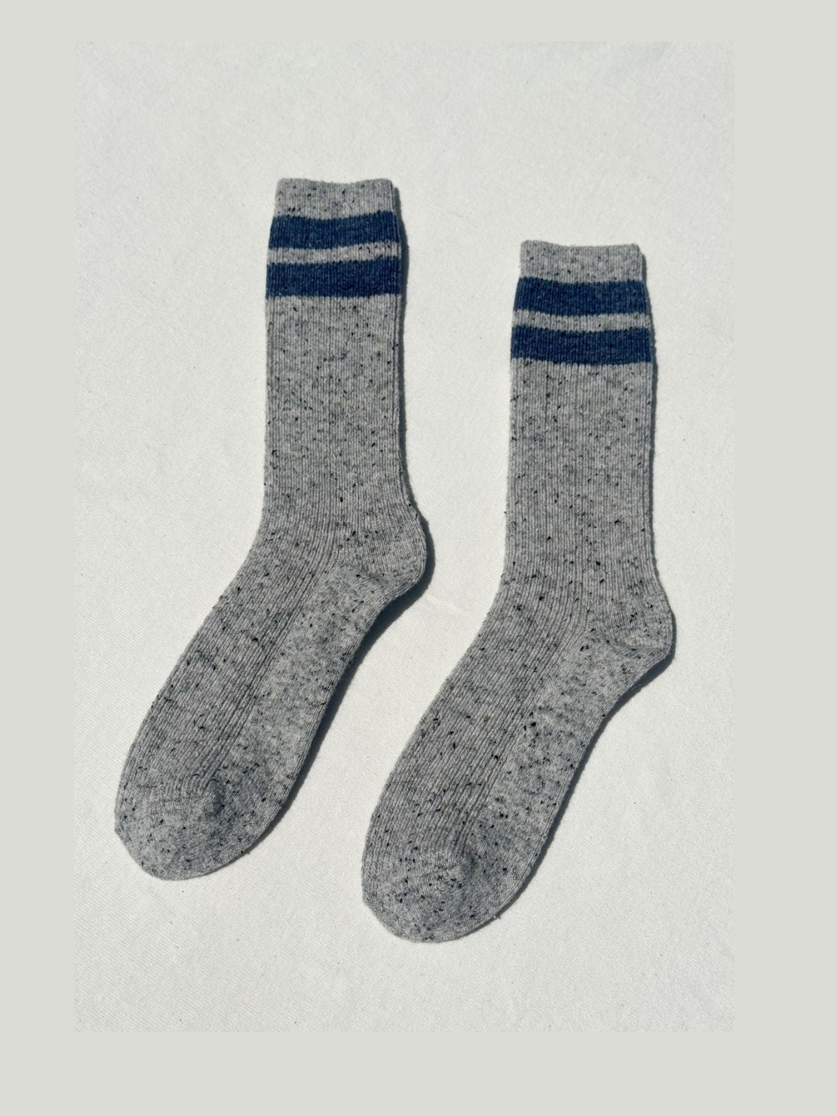 Snow Varsity Socks- Grey  +  Blue