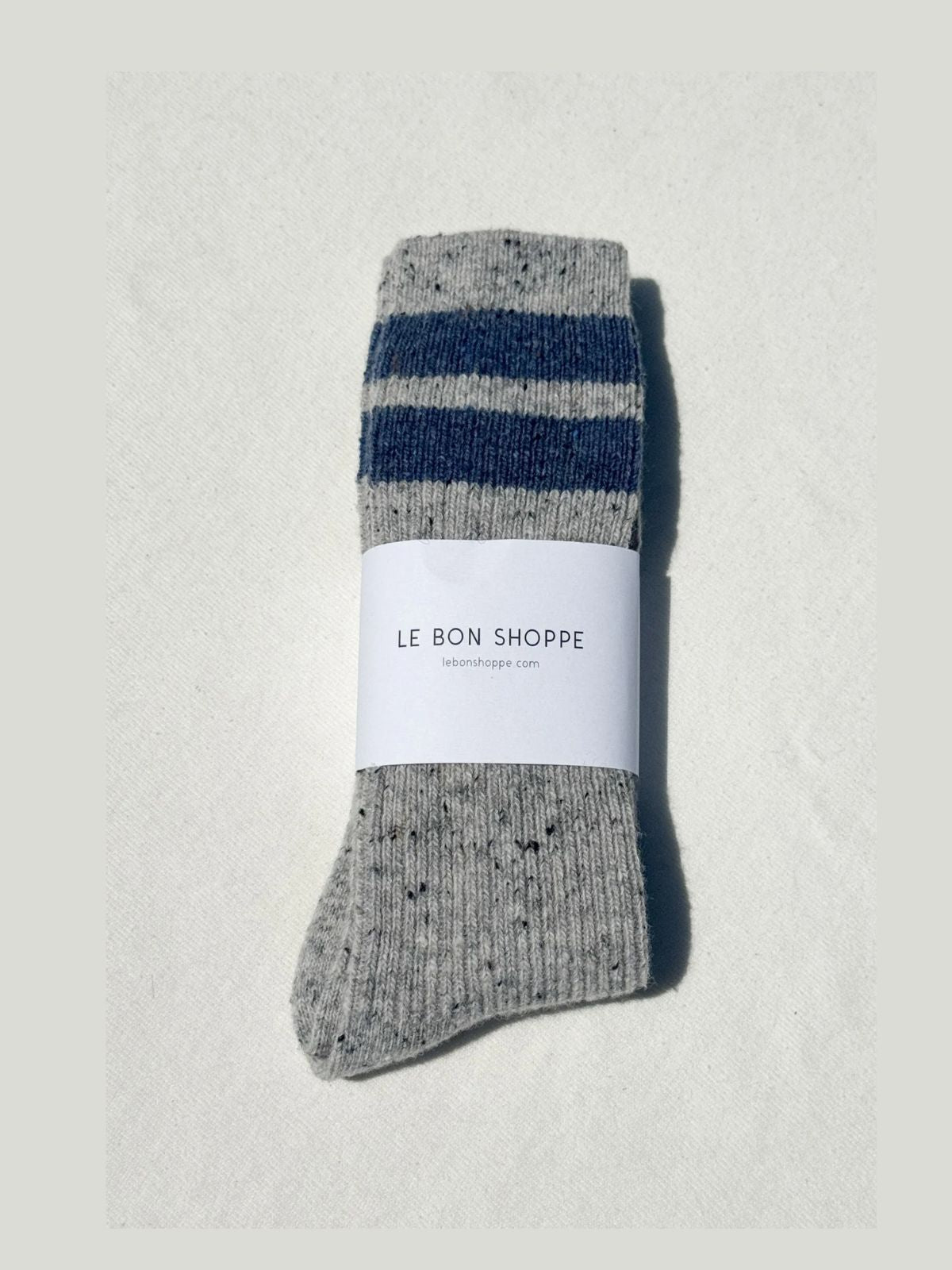 Snow Varsity Socks- Grey  +  Blue